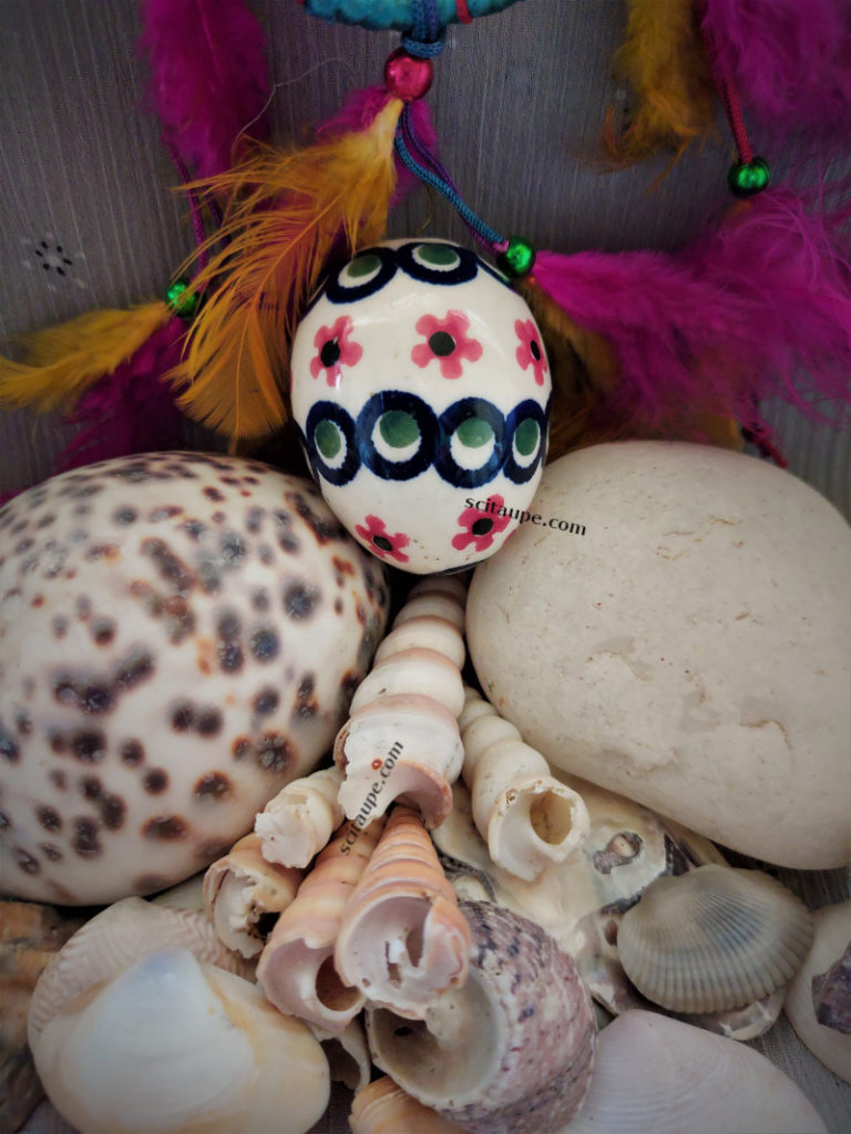 A ceramic Easter Egg with hook for hanging from a local Oster Markt