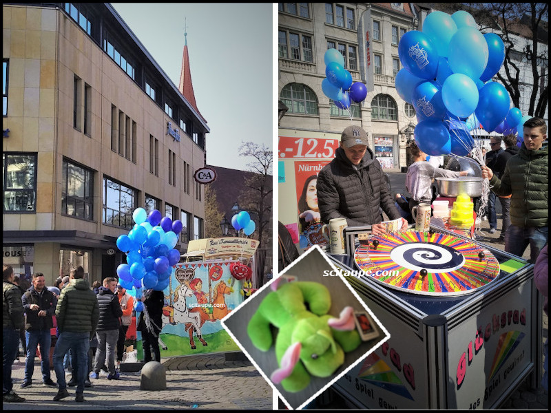 Spotted a mini Easter fair with lucky spinning wheel, merry-go-round and loads of balloons en-route to Hauptmarkt. I am a proud owner of the plush puppy that came out of the lucky spin.