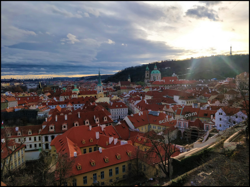 red roofed houses in the City of Prague